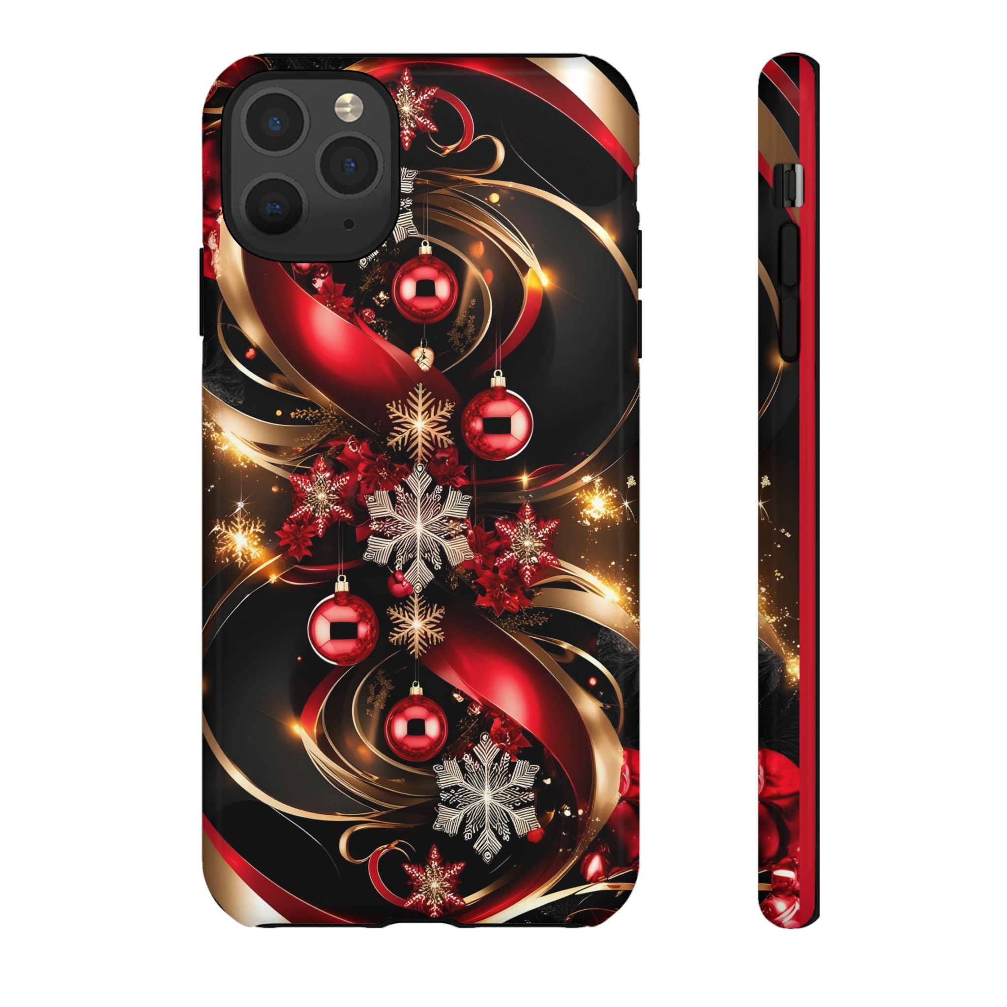 Christmas Red and Gold Phone Case - Tough Cases for Holiday Cheer