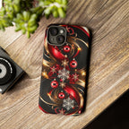 Christmas Red and Gold Phone Case - Tough Cases for Holiday Cheer
