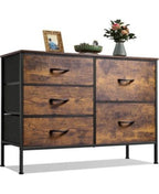 WLIVE 5 drawer wide bedroom dresser with drawer organizers