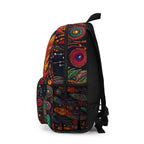 Bohemian Peacock Feather Backpack — Colorful Tribal Feather Print School Bag