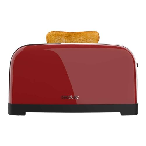 Cecotec Toastin' Time 1500 Red Lite Vertical Toaster - 4 Slice Capacity & Self-Centering