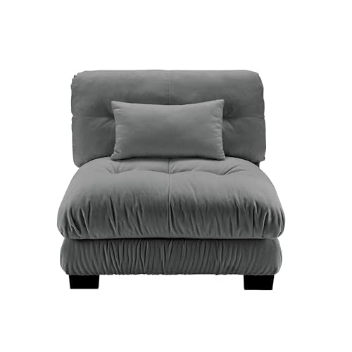 27 Armless Sofa with 1 Pillow, Gray