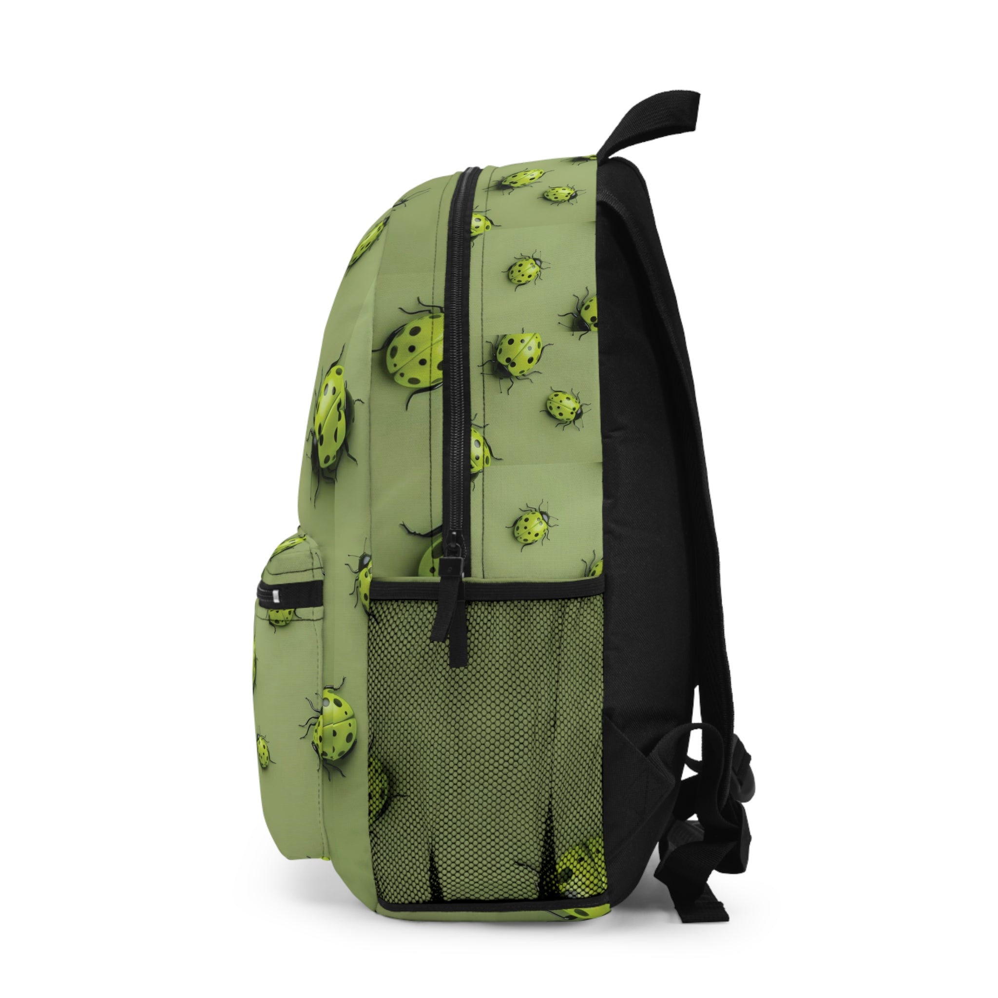 Green Ladybug Backpack — Cute Bug Print School & Casual Daypack