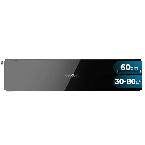 Cecotec Built-in Heat Drawer 60 cm in black glass with mechanical control