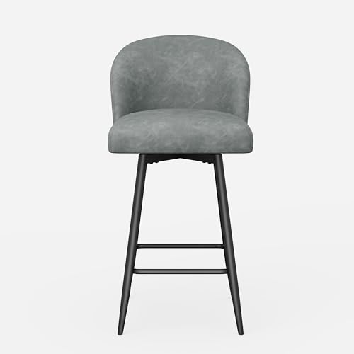 Daluvenix Counter Height Bar Stools Set of 2, 360° Swivel, Light Grey