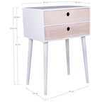 House Nordic Rimini White Bedside Table with 2 Drawers
