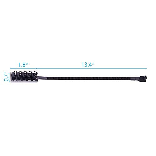 Fancasee Fan Hub Splitter Extension Cable, 1 to 5 Way Power Supply for Pc
