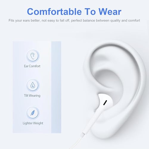 Aoxlant Usb C Earphones for Iphone 17/16/15 - Hifi Stereo Sound