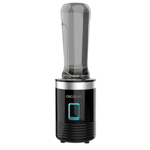 Cecotec - Single Glass Whisk Power Titanium 350W, Ice Crusher, 4 Blades, Portable Cups
