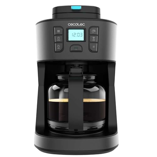 Cecotec 1086W Grind & Drop Drip Coffee Maker - 12 Cups, Stainless Steel