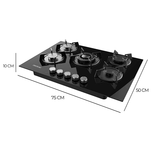 Cecotec Bolero Squad G 5200S Glass Black Hob With 5 Burners for Versatile Cooking