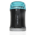 Cecotec TitanMill Electric Coffee Grinder in black with aquamarine accents, showcasing its sleek design and stainless stee...