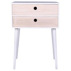 House Nordic Rimini White Bedside Table with 2 Drawers