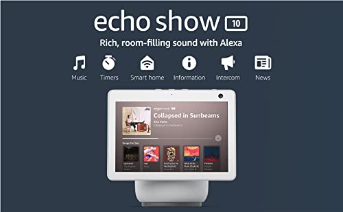 Amazon Echo Show 10 (newest model), HD smart display with premium sound, motion and Alexa, Charcoal