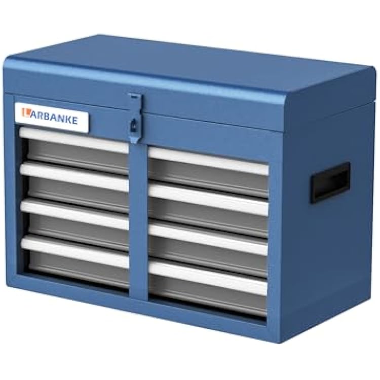 LARBANKE Portable 4-Drawer Metal Tool Box with Top Storage Tray - 4 drawer