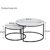 GrandCA HOME Round Nesting Coffee Tables | Imitation Marble