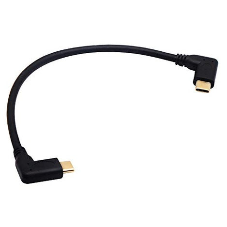 zdyCGTime 90 Degree USB 3.1 Type C Male to Male Extension Cable in black, 20CM length
