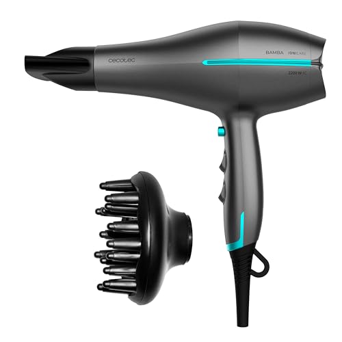 Cecotec Bamba Ionicare 5300 Maxi Aura Hair Dryer in black with sleek design
