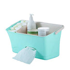 Green bed hanging storage box with a sleek arc design for convenient storage of baby diapers and essentials