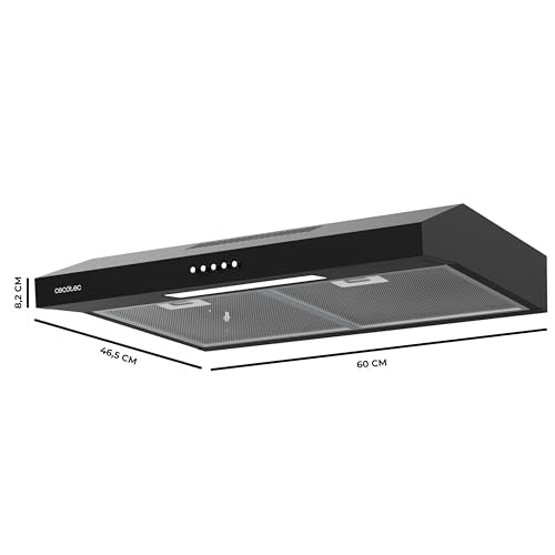 Cecotec - 60 cm Cooker Hood Bolero Flux CM 602200, 220 m³/h Suction, 3 Power Levels, Low Consumption
