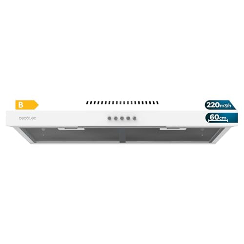 Discover the Cecotec 60 cm Cooker Hood Bolero Flux CM 602200 with 220 m3/h suction, 3 power levels, and a sleek white finish. Perfect for modern kitchens! Keywords: cooker hood, Cecotec, Bolero Flux, kitchen appliance