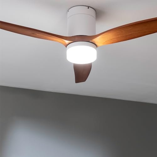 Cecotec Ceiling Fan With EnergySilence Aero 5600 Aqua WhiteDarkWood - 40W, 6 Speed, LED