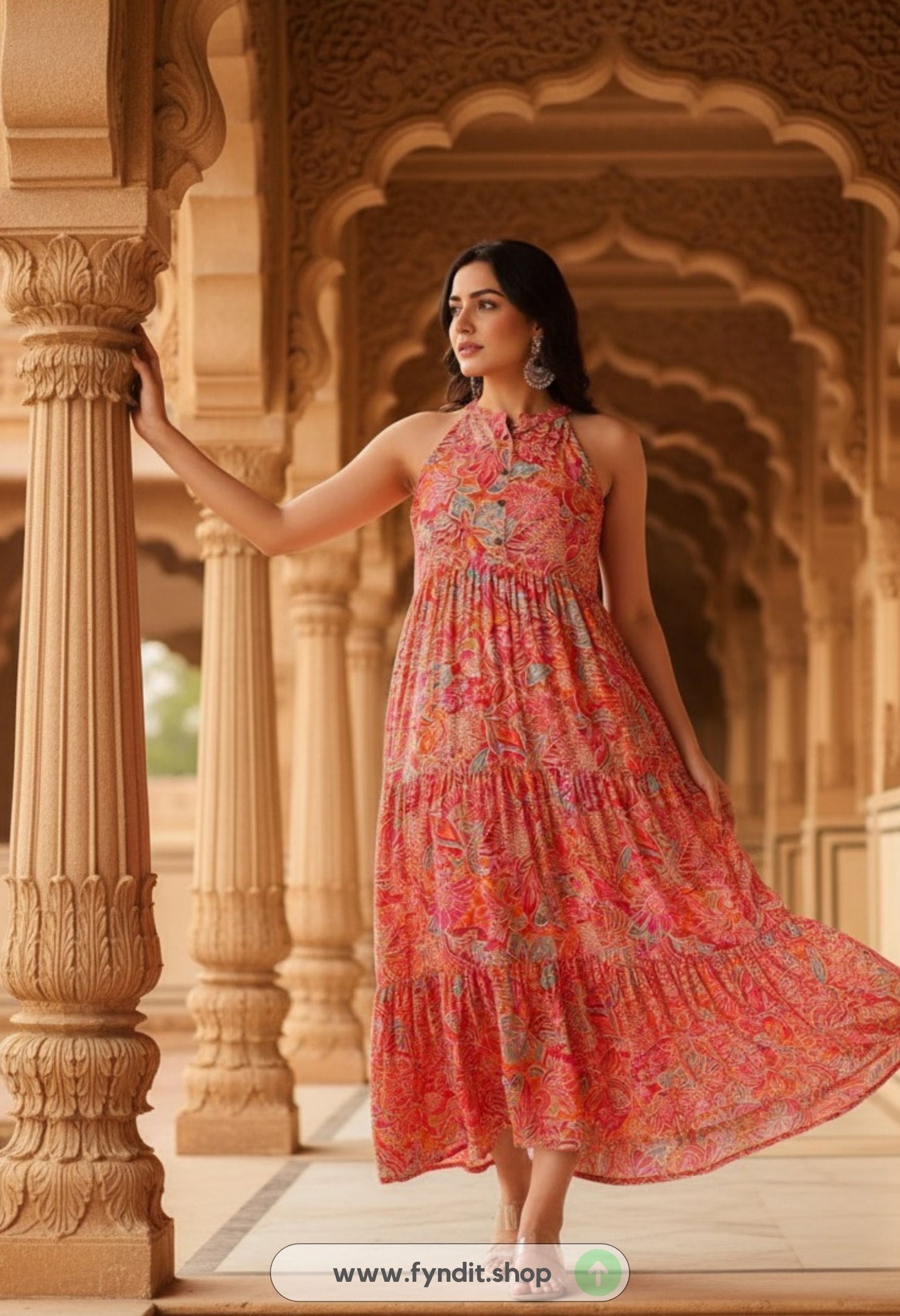 Make Every Day a Statement: Globus Multicolour Rayon Dress for Vibrant Effortless Style