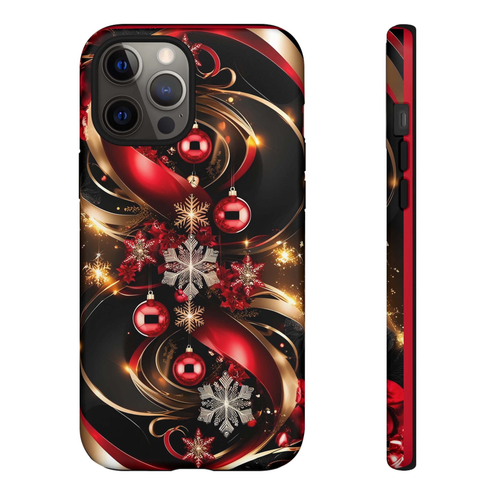 Christmas Red and Gold Phone Case - Tough Cases for Holiday Cheer