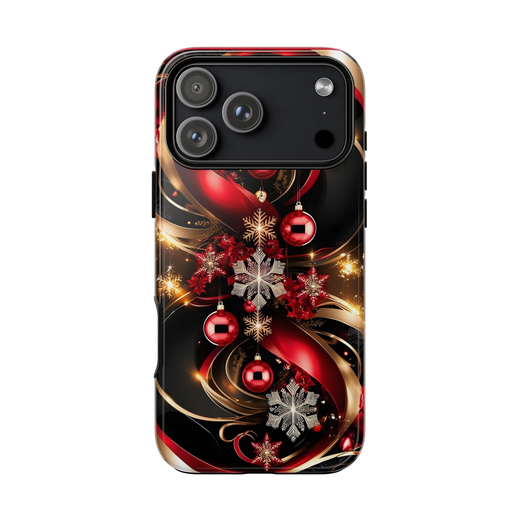 Christmas Red and Gold Phone Case - Tough Cases for Holiday Cheer
