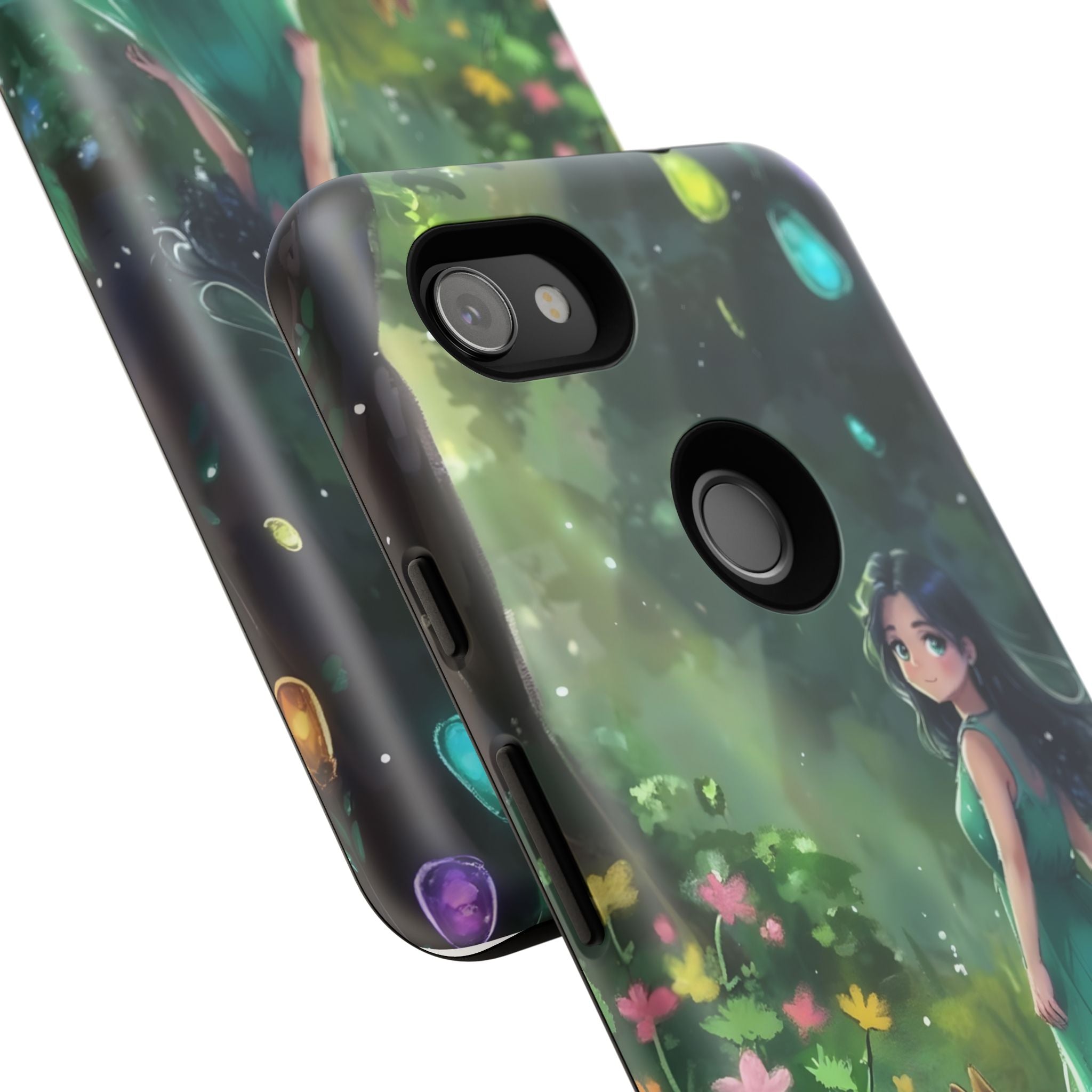 Whimsical Phone Case with Nature and Dog Artwork