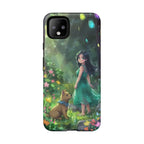 Whimsical Phone Case with Nature and Dog Artwork