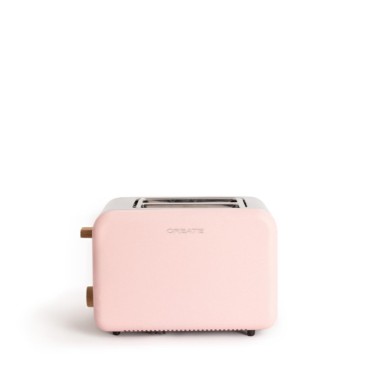 CREATE Retro Toaster in pink with wide slots and stainless steel finish