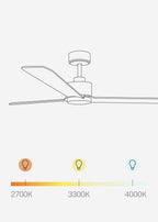 Create Wind Modern L Ceiling Fan with LED Light and Remote