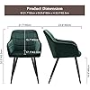 CLIPOP Dining Chairs Set of 2 - Green Velvet