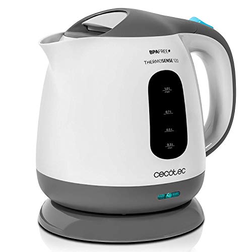 Cecotec ThermoSense 120 Electric Kettle in white and grey with 360° base