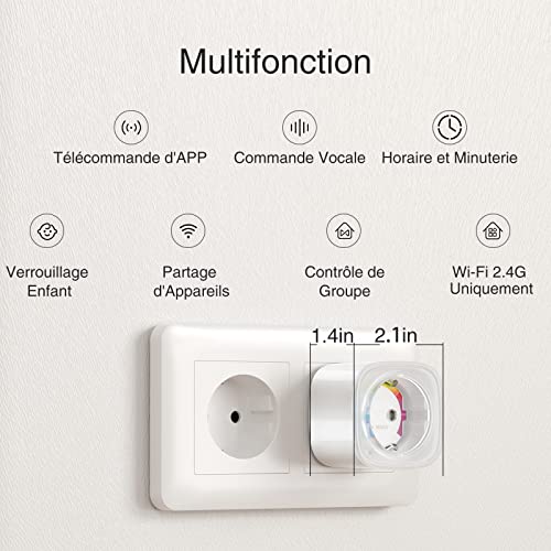 Ghome Smart Wifi Plug - Works With Alexa & Google Home - Space-saving Design