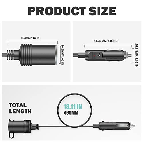 Enisina Cigarette Lighter Splitter 12v/24v Adapter - Connect Multiple Devices