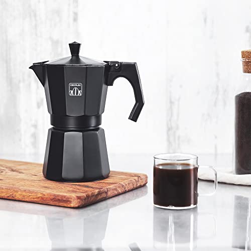 Cecotec - Black Italian Coffee Maker, 600 ml, 12 Cups, Easy to Clean