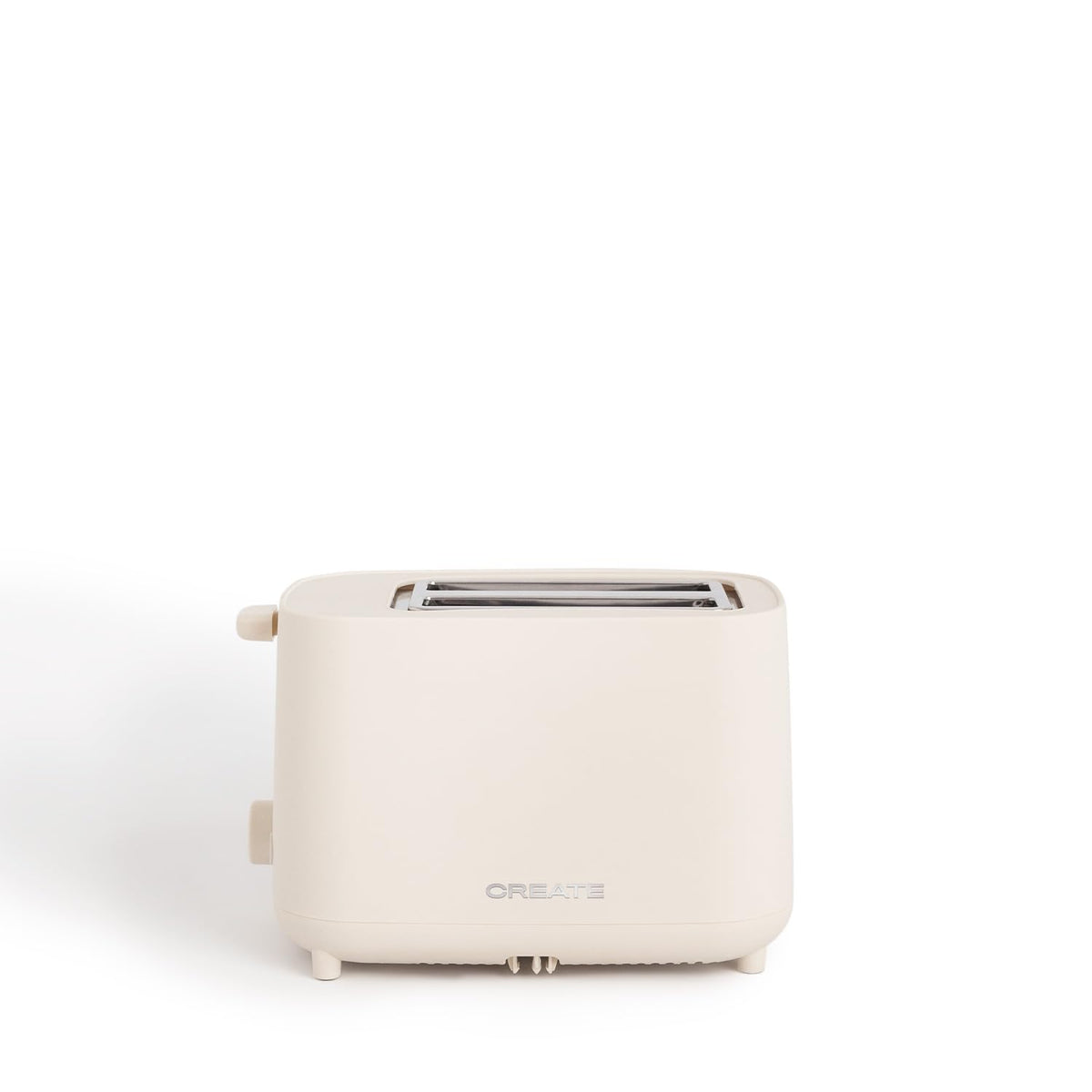 CREATE Off-White Toaster with 6 toasting levels, crumb tray, and safety system