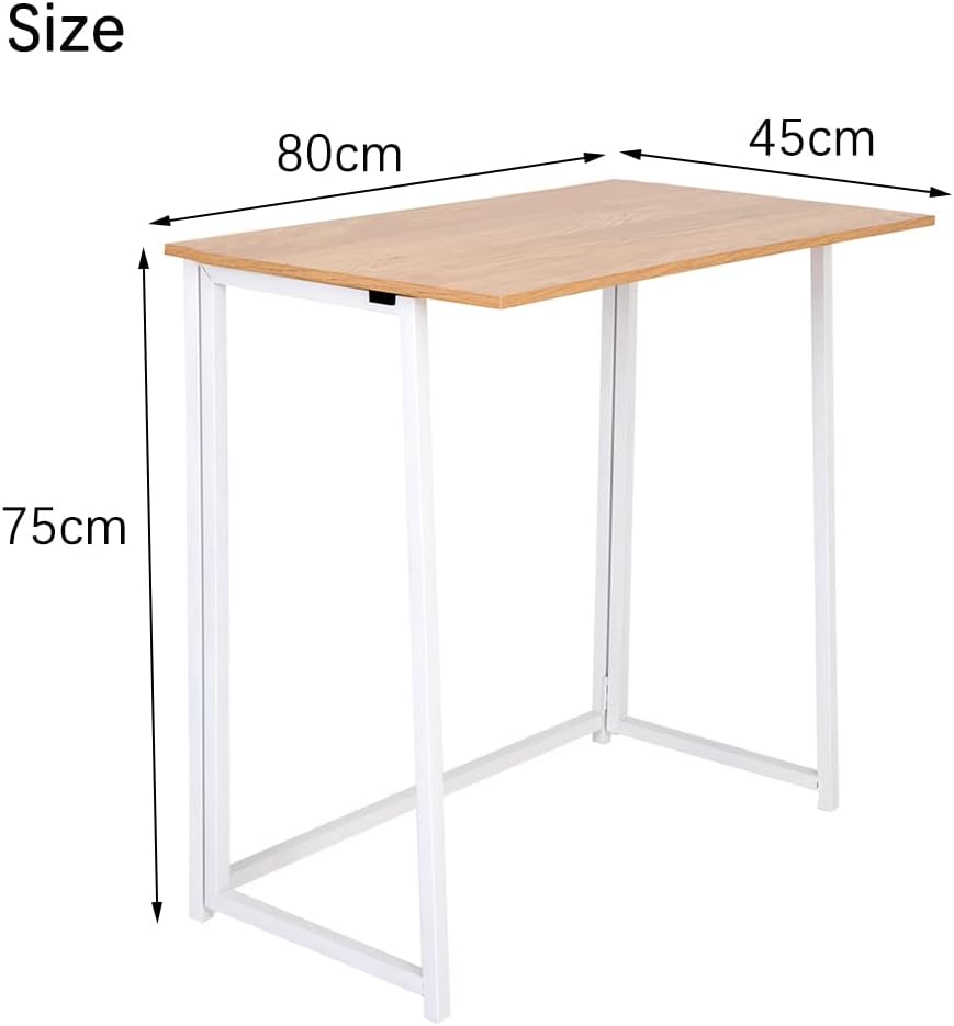 H&H Happy Home Foldable Computer Desk - antique wood finish