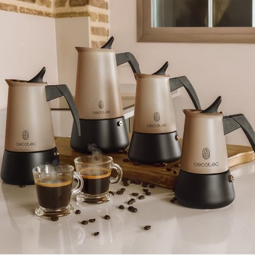 Cecotec - Piccolina 900 Gold Coffee Maker, 450 ml, 10 Cups, Stainless Steel Filter