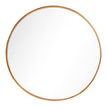 Round wall mirror with decorative aluminum frame and explosion-proof membrane