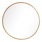 Round wall mirror with decorative aluminum frame and explosion-proof membrane