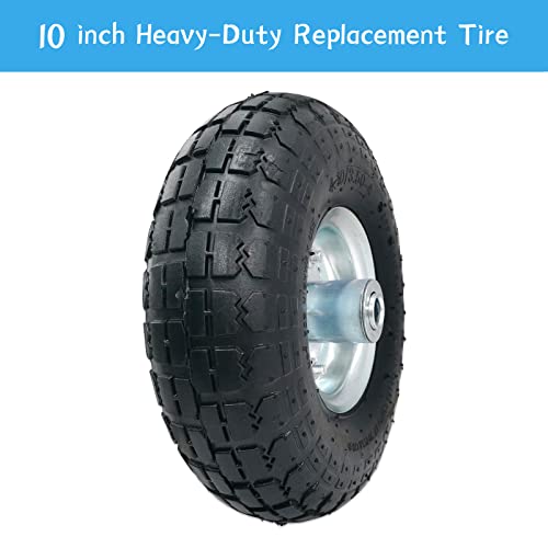 Hongfufu 10" Pneumatic Heavy-Duty Wheel For Hand Trucks & Lawn Mowers - Easy Installation