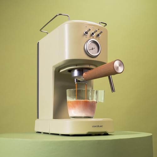 Cecotec Espresso Machine Compact Power 20 Retro Green - 1100W Fast Heating