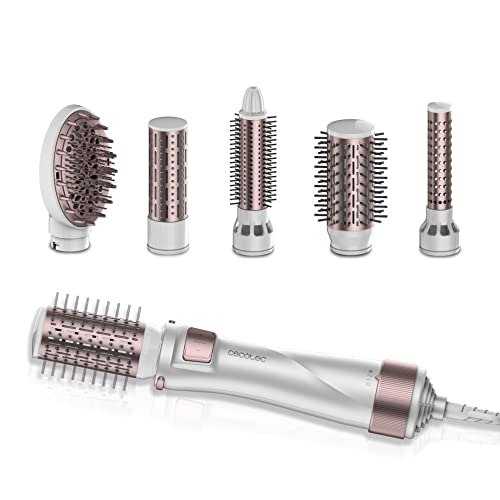 Cecotec Bamba CeramicCare 5-in-1 Air Brush in white with multiple styling heads