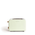 CREATE Retro Toaster with wide slots in green color, featuring 6 power settings and a stainless steel finish