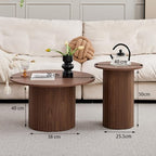 HJhomeheart Stackable Drum Style Coffee Tables Set
