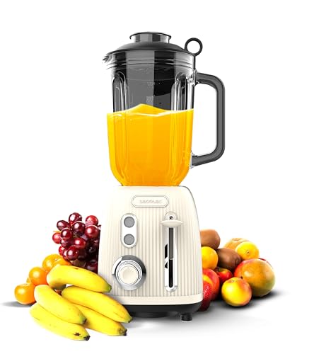 Cecotec Retro Beige Glass Blender with 1200W power and 1.5L jug