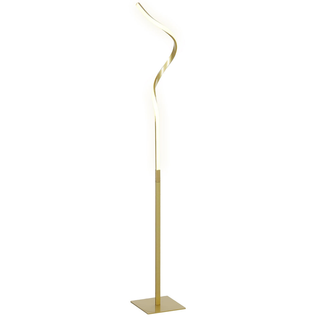 HOMCOM LED Floor Lamp with a unique spiral design, adjustable brightness, and foot switch for easy operation